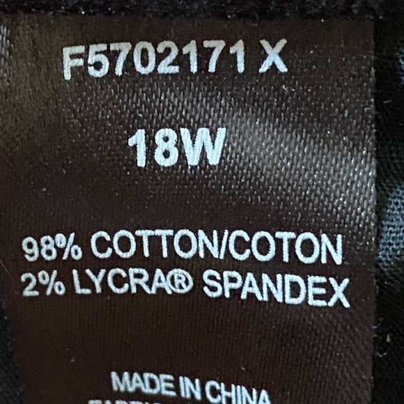 Jeanne Beker Black Pants Plus Size 18W Fine Corduroy Stretch - Picture 8 of 10